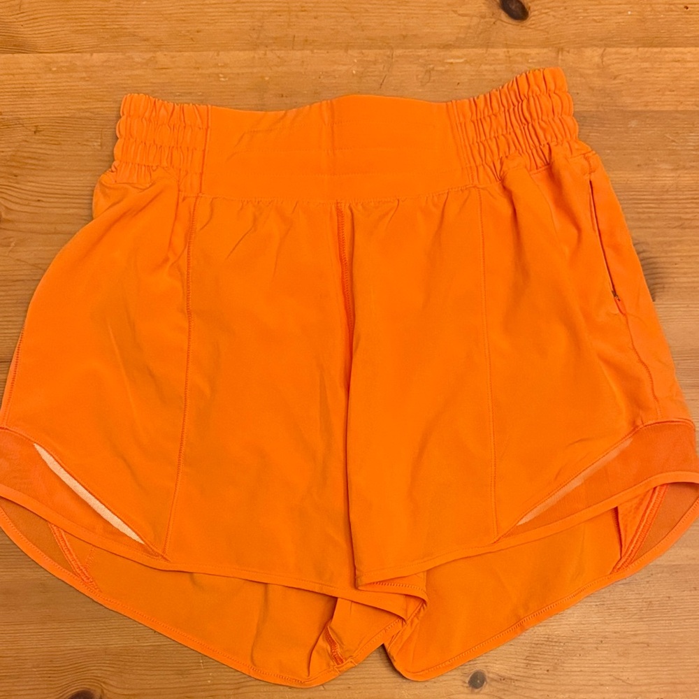 Lululemon Athletica Bright Orange Athletic Shorts (Size 4)